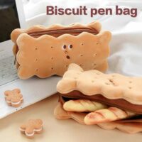 Trousse à crayons en peluche douce Cookie Sandwich biscuit kawaii