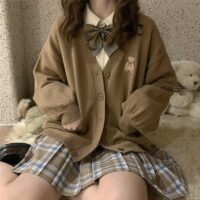 Cardigan carino con maglione orsetto Kawaii orso kawaii