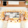 Cute Cartoon Cat Mouse Pad And Keyboard Wrist Rest Keyboard kawaii