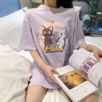 Harajuku tecknad MKilor Moon T-shirt Tecknad kawaii