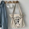 Retro Eco Reusable Tote Shopping Bag Canvas kawaii