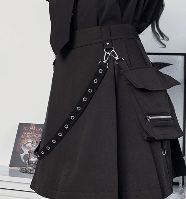 Harajuku Goth minikjol med hög midja Gotisk kawaii