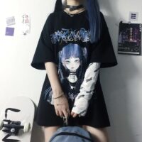 Camiseta Harajuku Moda Anime Kpop Anime kawaii