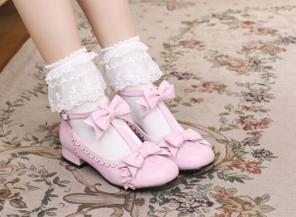 Pink Bow Lolita Shoes Bow kawaii