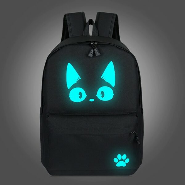 Luminous Cat Printed Backpack Cartoon kawaii