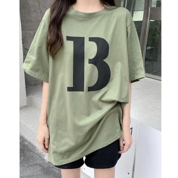 Kawaii Soft Girl Lettering B T-Shirt Lettering kawaii