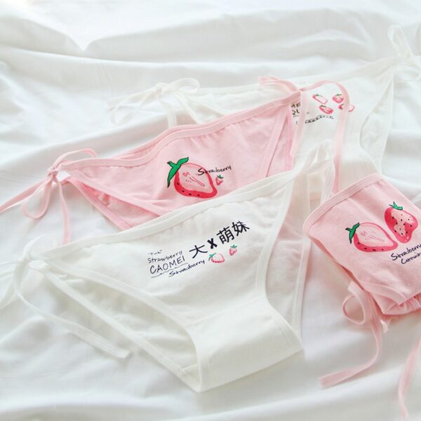 Kawaii Strawberry Lace Up Panties Cosplay kawaii