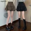 Korean Fashion High-waisted Ruffles Pleated Skirt Harajuku kawaii