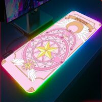 카와이 핑크 카드캡터 사쿠라 LED 마우스 패드 카드캡터 사쿠라 가와이
