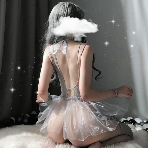 Bow Tulle Hollow Lingerie Dress Cosplay kawaii