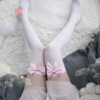 Lindas medias de encaje con lazos de colores cosplay kawaii