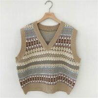 Vintage V-neck Knitted Vest Harajuku kawaii