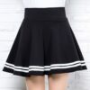 Kawaii Stripes Black Mini Skirt Midi Skirts kawaii