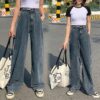 Harajuku High Waist Wide Jeans Denim Pants kawaii