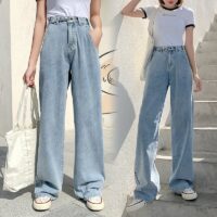 Harajuku jeans med hög midja Denim byxor kawaii