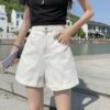 Korean Fashion Strap High-waisted Denim Shorts Denim Shorts kawaii
