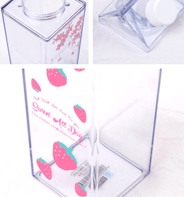 Kawaii Hearts and Strawberry Water Bottle Creative kawaii