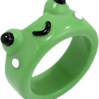 귀여운 개구리 수지 반지 2Pcs 커플 반지 카와이
