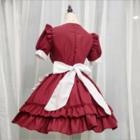 Kawaii Prinzessin-Lolita-Kleid mit Schleife und Puffärmeln Schürze kawaii