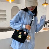 Маленькая холщовая сумка через плечо Cute Harajuku Холст каваи