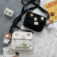Joli petit sac à bandoulière en toile Harajuku Toile kawaii