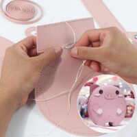 Conjunto de materiales para bolsos hechos a mano con lindo cerdo DIY kawaii