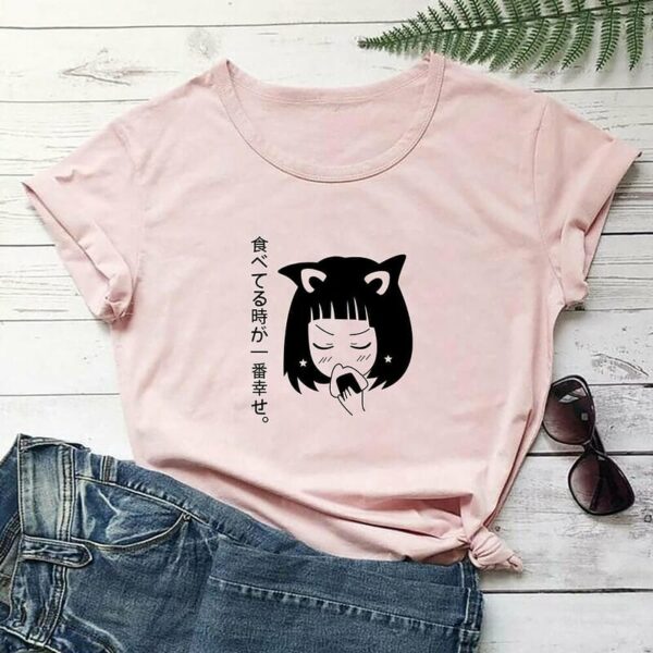 Eating Is Pure Happiness Unisex Tee 2 Piece Suit kawaii