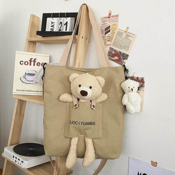 Kawaii Canvas Little Bear Travel Handbag Canvas kawaii