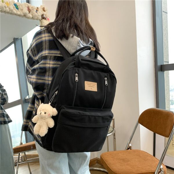 Kawaii Double Zipper Teenager Girls Backpack Korean kawaii