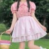 Kawaii Sweet Peter Pan Collar Lolita Shirt Black kawaii