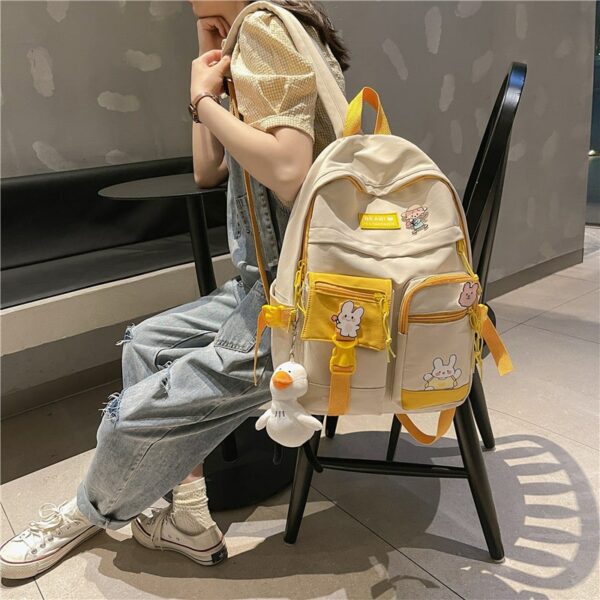 Kawaii Cute Patchwork Backpack School Backpacks kawaii