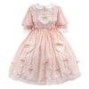 Sweet Polyester Short Sleeves Lolita Dress Doll Collar kawaii