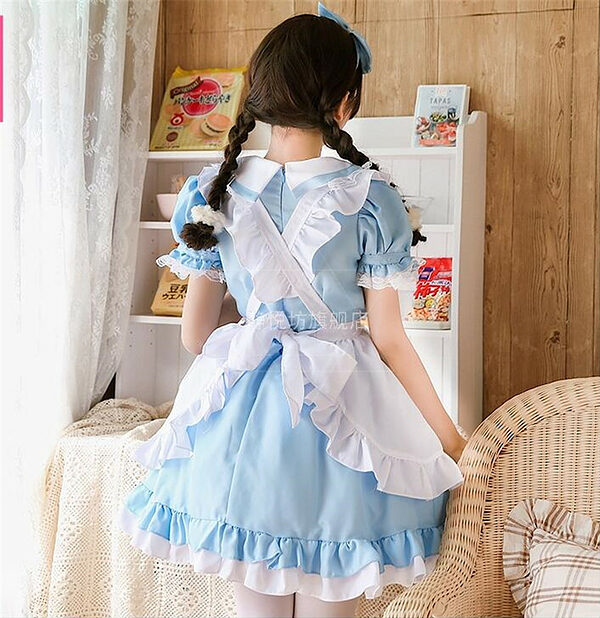 Kawaii Sweet Lolita Maid Bow Dress Set Cosplay kawaii
