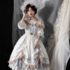 White Japanese Gothic Palace Vintage Lolita Dress Gothic kawaii