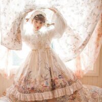 Милое платье-джемпер без рукавов в стиле Лолита японский каваи