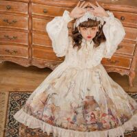 Söt ärmlös tröja Lolita klänning japansk kawaii