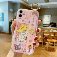 かわいいピンクのセーラームーン リストバンド iPhone ケースカップル携帯ケースかわいい