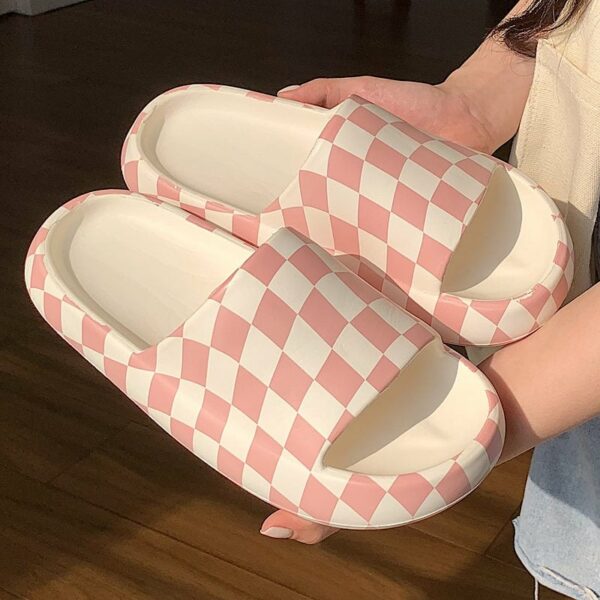Cute Checkerboard Lattice Sandals Checkerboard kawaii