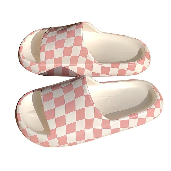 Cute Checkerboard Lattice Sandals Checkerboard kawaii