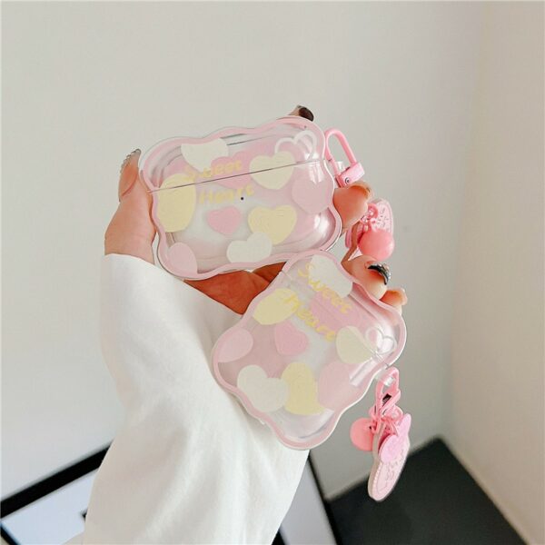 Cute Pink Love Heart AirPods Case Airpods kawaii