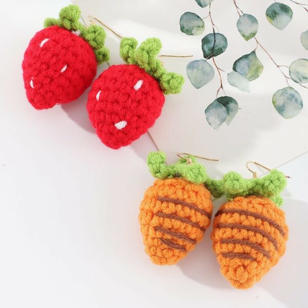 Sweet Cute Strawberry Earrings 2 In 1 kawaii