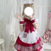 Kawaii Christmas Red Lolita Maid Dress Christmas kawaii