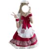 Kawaii Christmas Red Lolita Maid Dress Christmas kawaii