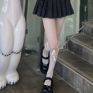 Kawaii High Waist Mini Denim Plisserad kjol A-line kjol kawaii