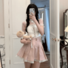 Kawaii Pink Lace Pleated Skirt A-line Skirt kawaii