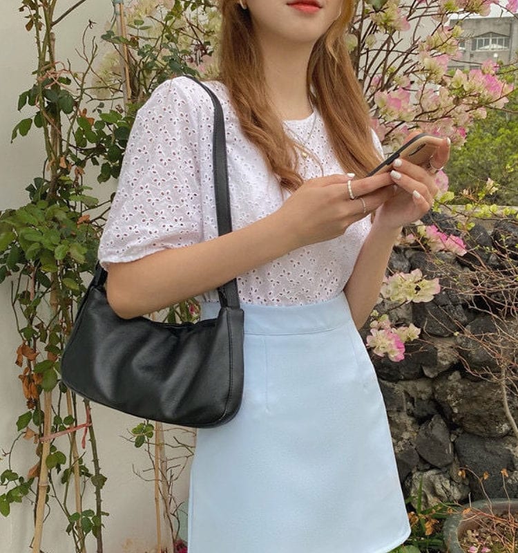 Korean Sweet Basic Solid Mini Skirt A-line Skirt kawaii
