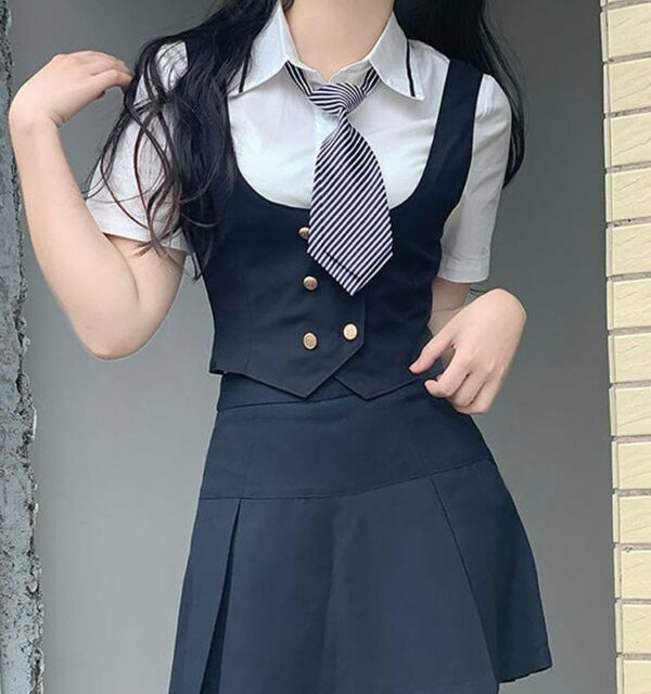 Minigonna a pieghe dell'uniforme scolastica coreana Kawaii coreano