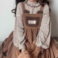 Vestido de lolita con bordado de osito dulce kawaii oso kawaii
