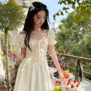 Vestido Vintage Elegante Fairycore Lolita Fairycore kawaii