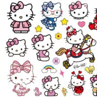 Pakiet tymczasowych tatuaży Kitty Hellokitty kawaii